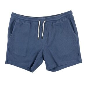 Dandy Del Mar Waffle Knit Lounge Shorts Drawstring Men's XXL Blue Resort Cozy